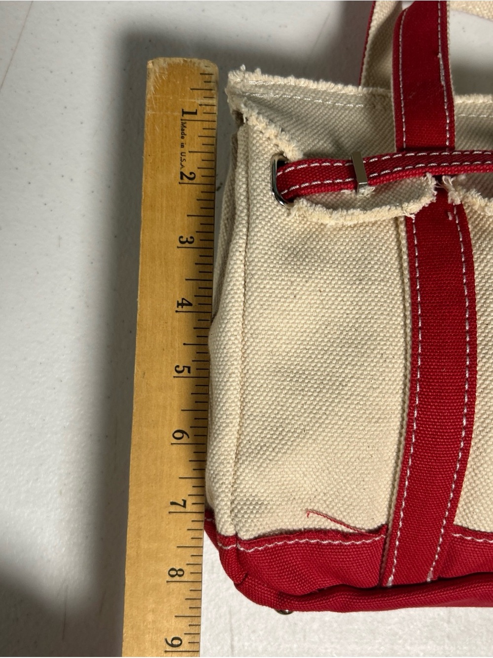 NEW Viral Sunwin Boatkin Small Tote Cream canvas/Red Handles Beach Wirkincore - Picture 10 of 13